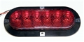 Oval 6" Led Tail Light with Pigtail, Red Lens 
