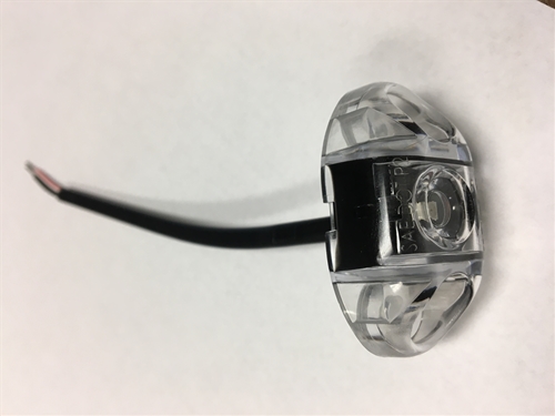Red LED Clearance Light 2', Oval, Clear Lens 
